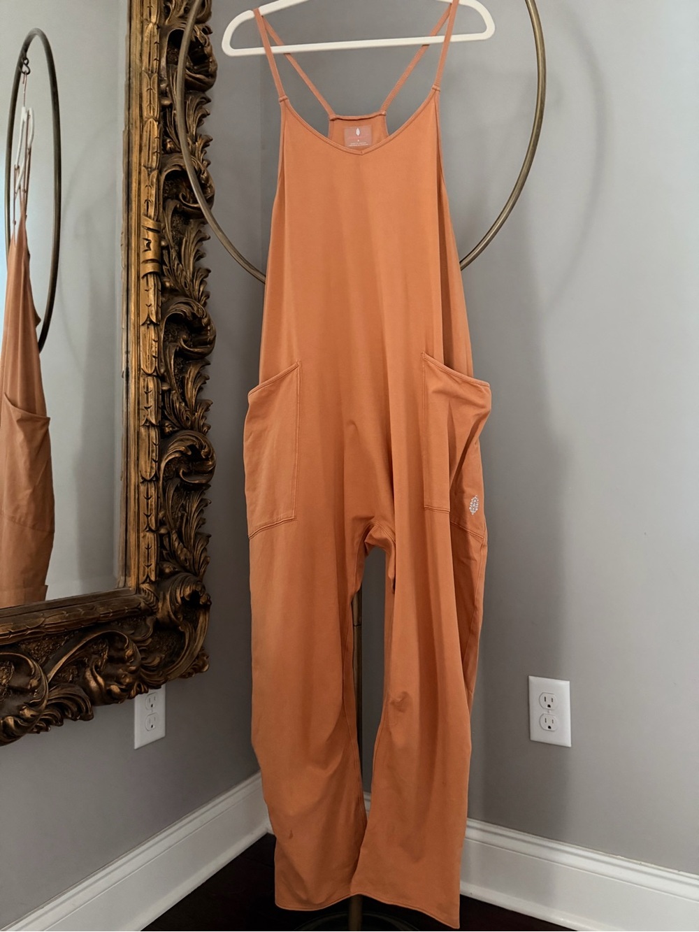Free People Relaxed Spaghetti-Strap Jumpsuit in Coconut